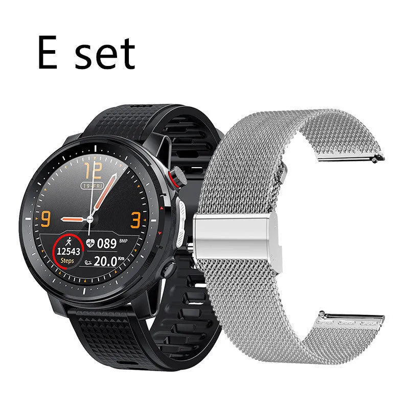 Full-touch smart bracelet with alloy case and 1.3-inch round TFT screen on wrist