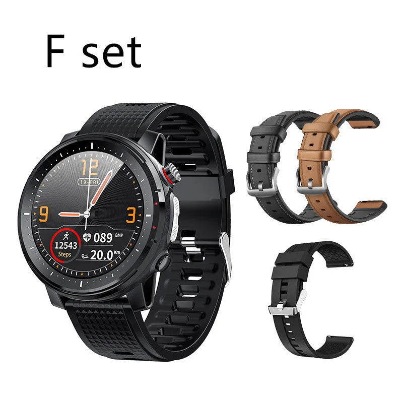 Full-touch smart bracelet with alloy case and 1.3-inch round TFT screen on wrist