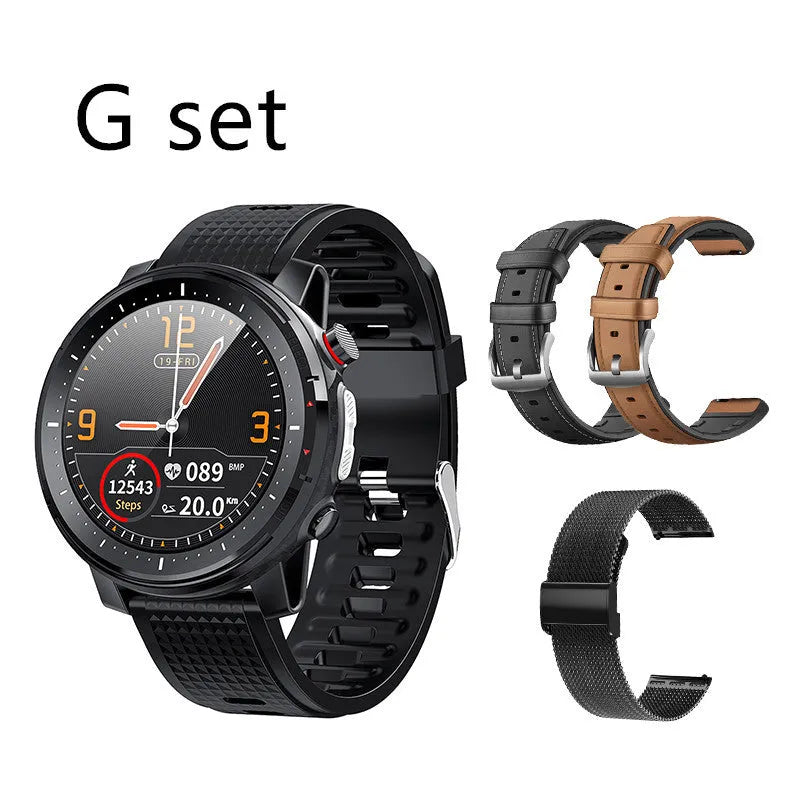 Full-touch smart bracelet with alloy case and 1.3-inch round TFT screen on wrist