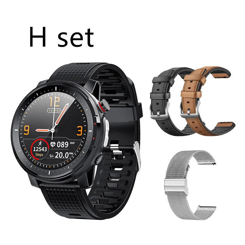 Full-touch smart bracelet with alloy case and 1.3-inch round TFT screen on wrist