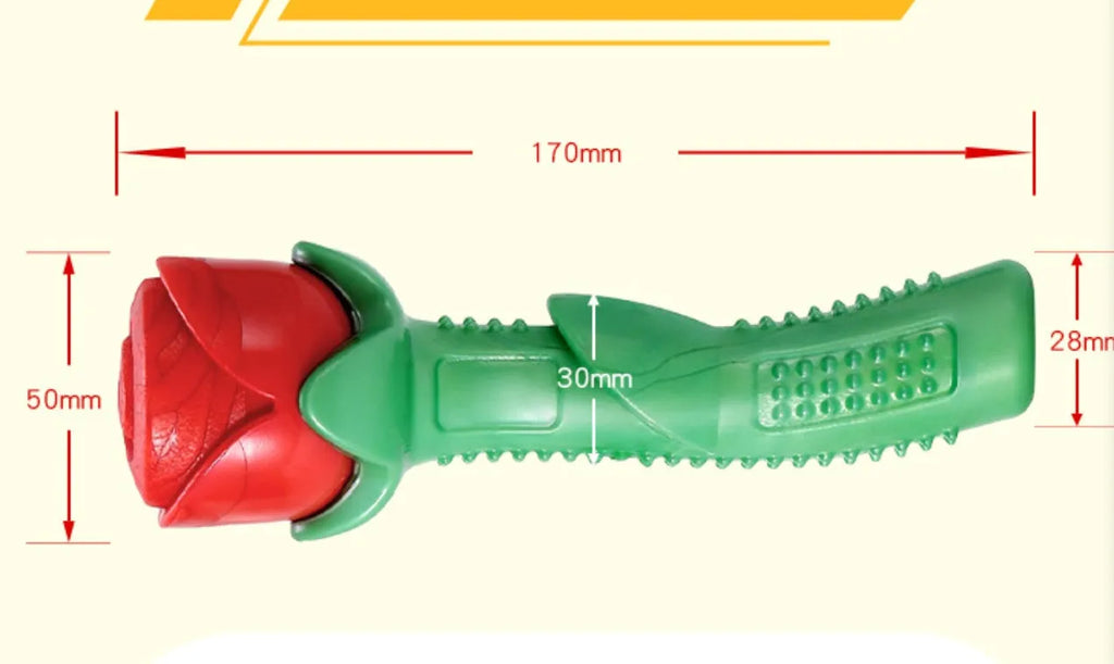 Yellow TPE dog teether molar stick for puppy teething and dental care