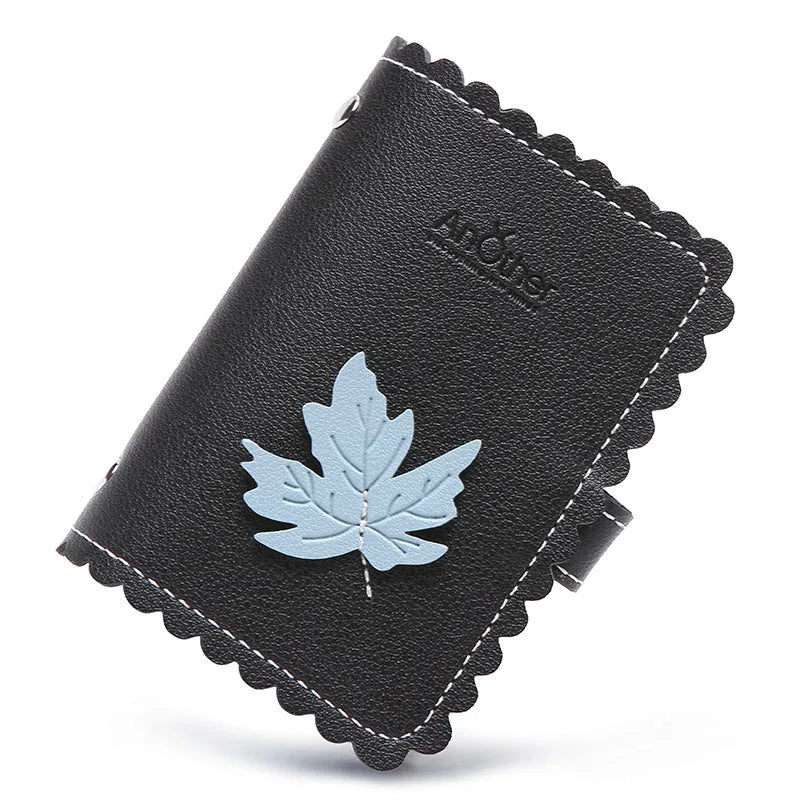 Compact anti-degaussing card holder wallet for women with animal pattern card slots