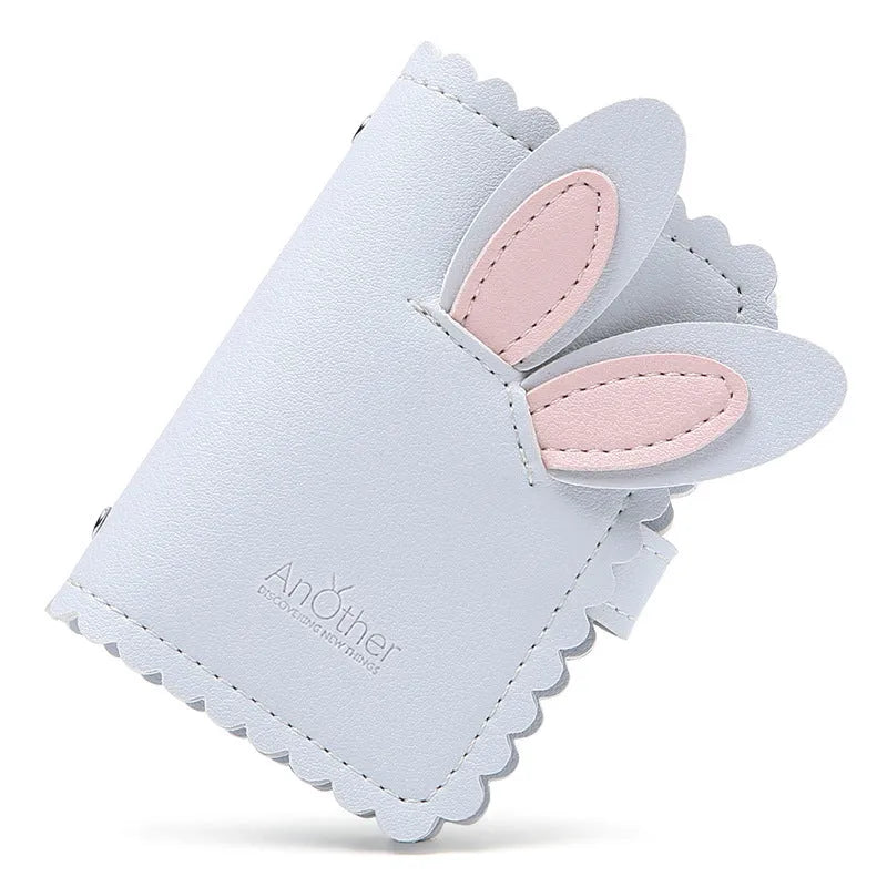 Compact anti-degaussing card holder wallet for women with animal pattern card slots