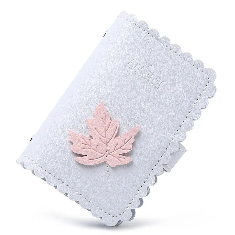 Compact anti-degaussing card holder wallet for women with animal pattern card slots