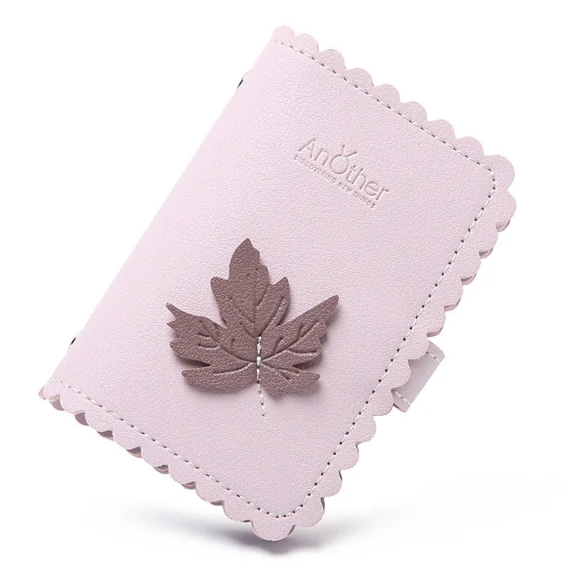 Compact anti-degaussing card holder wallet for women with animal pattern card slots