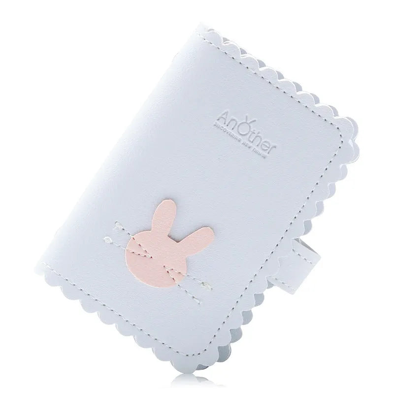 Compact anti-degaussing card holder wallet for women with animal pattern card slots