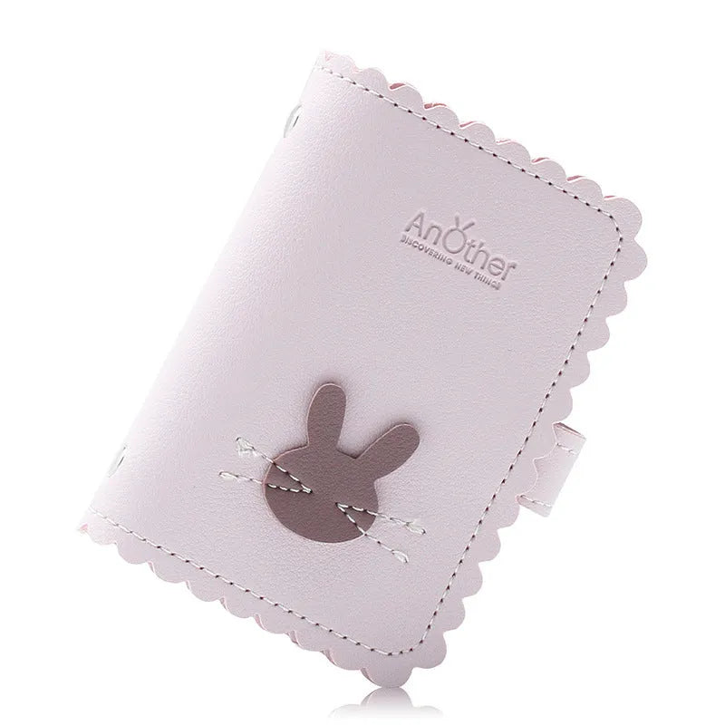 Compact anti-degaussing card holder wallet for women with animal pattern card slots
