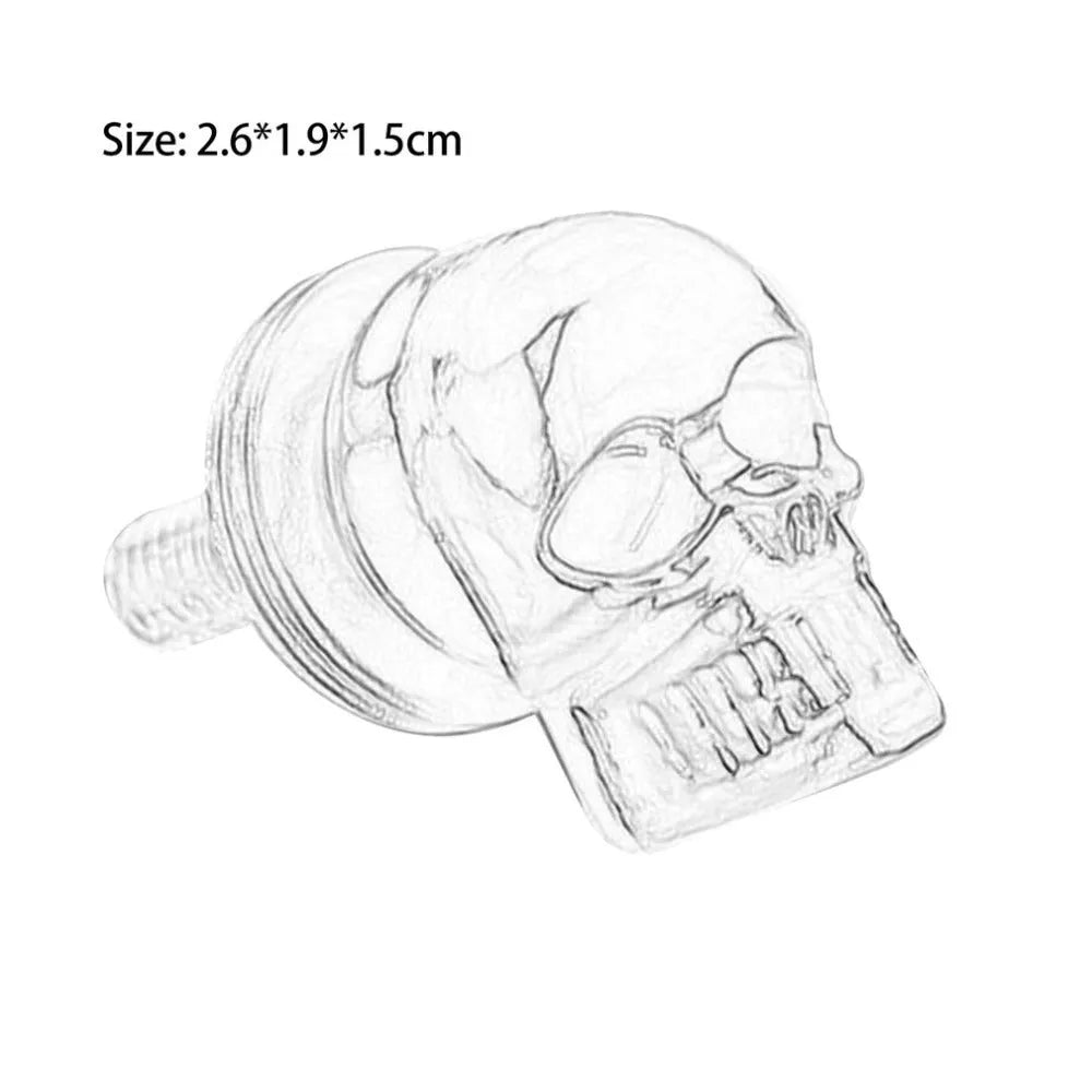 Pair of silver metal skull decorative bolts for motorcycle car fairing windshield license plate