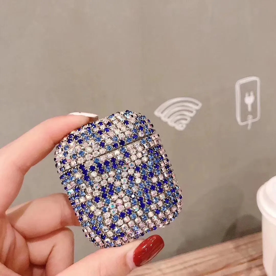 Rhinestone protective shell back cover for Apple AirPods 1/2 and 3 generation in multiple colours