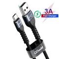 QGeeM USB A to USB Type-C fast charge data cable for Android phones in black or red colour options