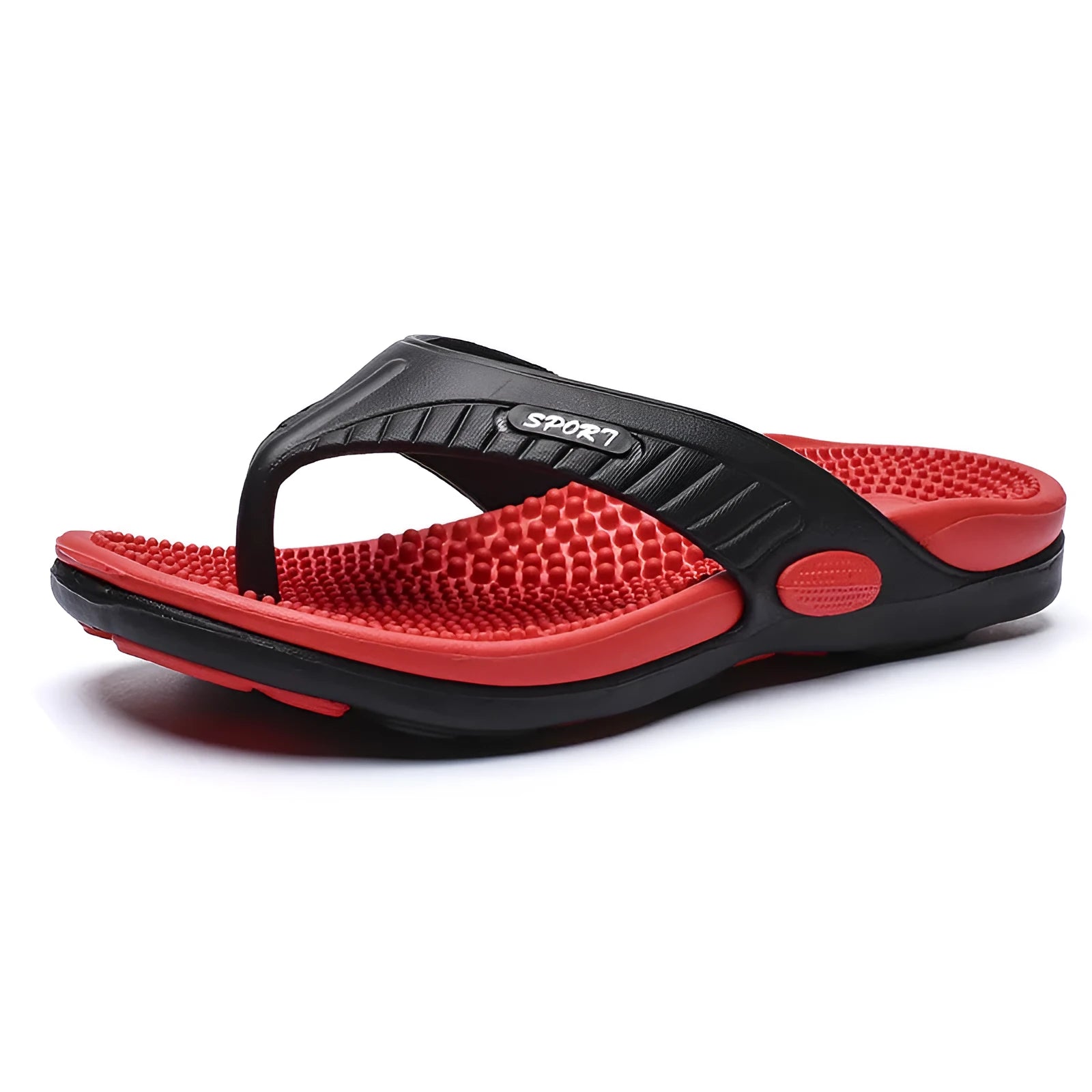 Men's flat slippers with rubber plastic sole in khaki colour for home and outdoor wear