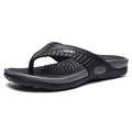 Men's flat slippers with rubber plastic sole in khaki colour for home and outdoor wear