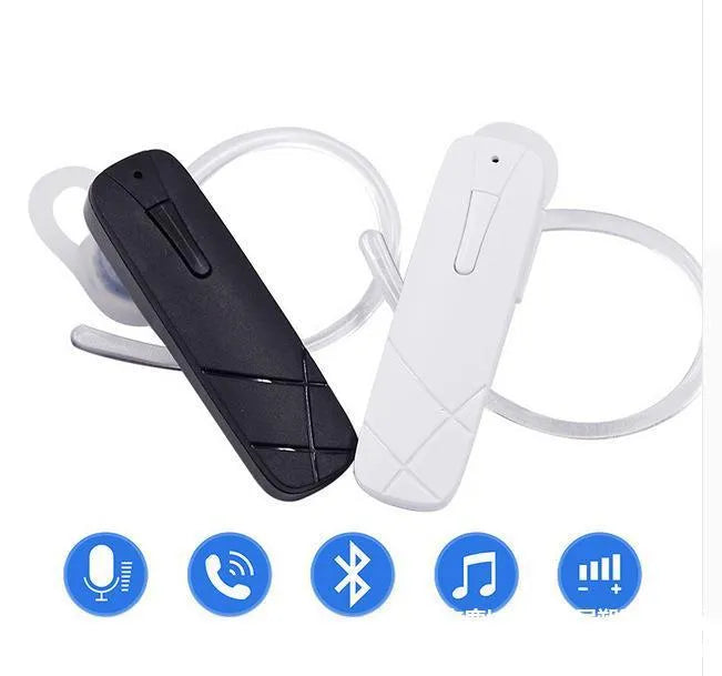 Mini Bluetooth wireless headset earphones in black or white colour with earplug design