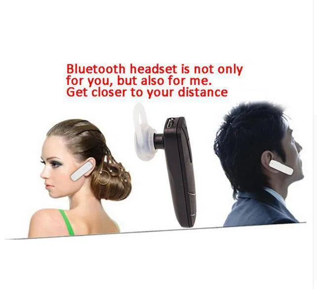 Mini Bluetooth wireless headset earphones in black or white colour with earplug design