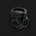 Black ABS rotating bicycle computer bracket for Sram Maijin Wahoo mounts, 10.5 x 2.4cm and 4.6 x 3.6cm