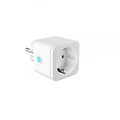 White Wifi smart socket 16A with power meter, EU plug, 55x50x82mm PC shell