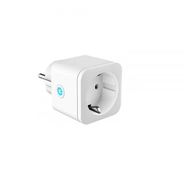 White Wifi smart socket 16A with power meter, EU plug, 55x50x82mm PC shell