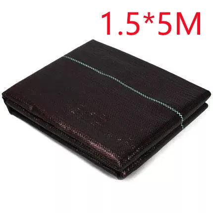 Black plastic weed-proof cloth laid on farmland soil for weed suppression