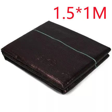 Black plastic weed-proof cloth laid on farmland soil for weed suppression
