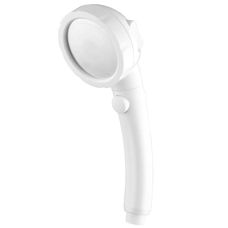 ABS plastic handheld shower head with universal bathroom fitting in four colour options