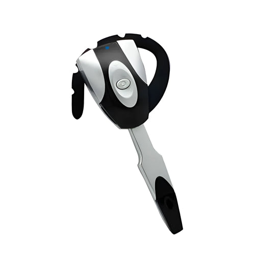 Single-ear business Bluetooth headset in black hanging ear design with microphone