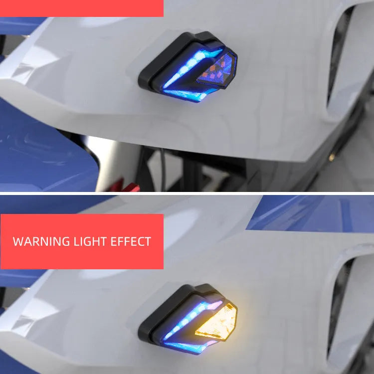 Pair of DC12V body lights with LED3528 beads, IPX6 waterproof, ABS plastic and acrylic lens, available in blue, red, white or warning yellow