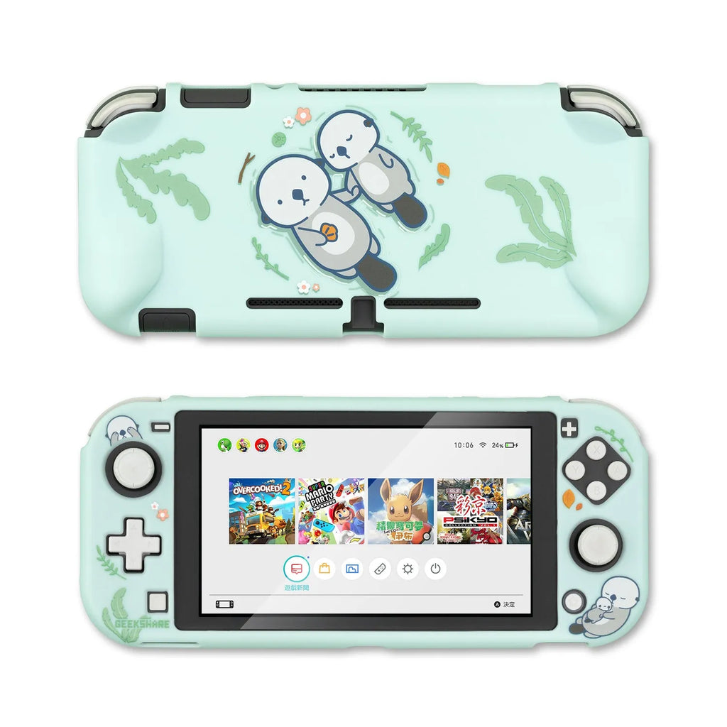 Sea Otter silicone protective shell case for Nintendo Switch Lite with toughened membrane