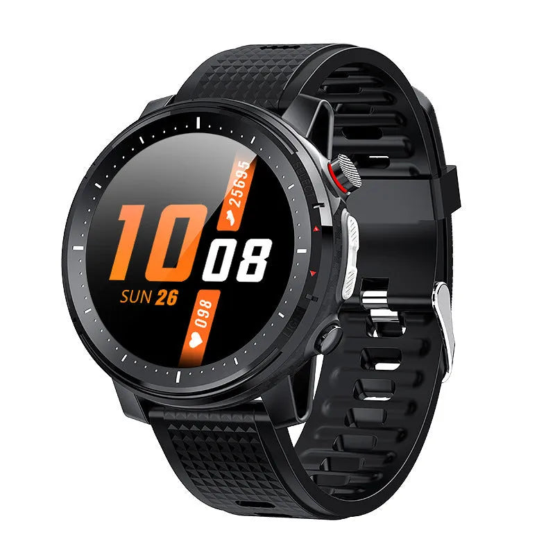 IP68 waterproof Android smart watch with round 1.3-inch touchscreen and silicone strap