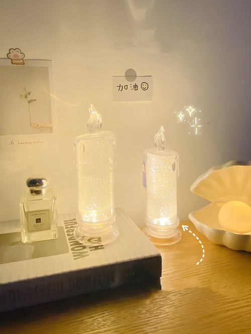LED bedside night light with an optional erasable message board on a nightstand.