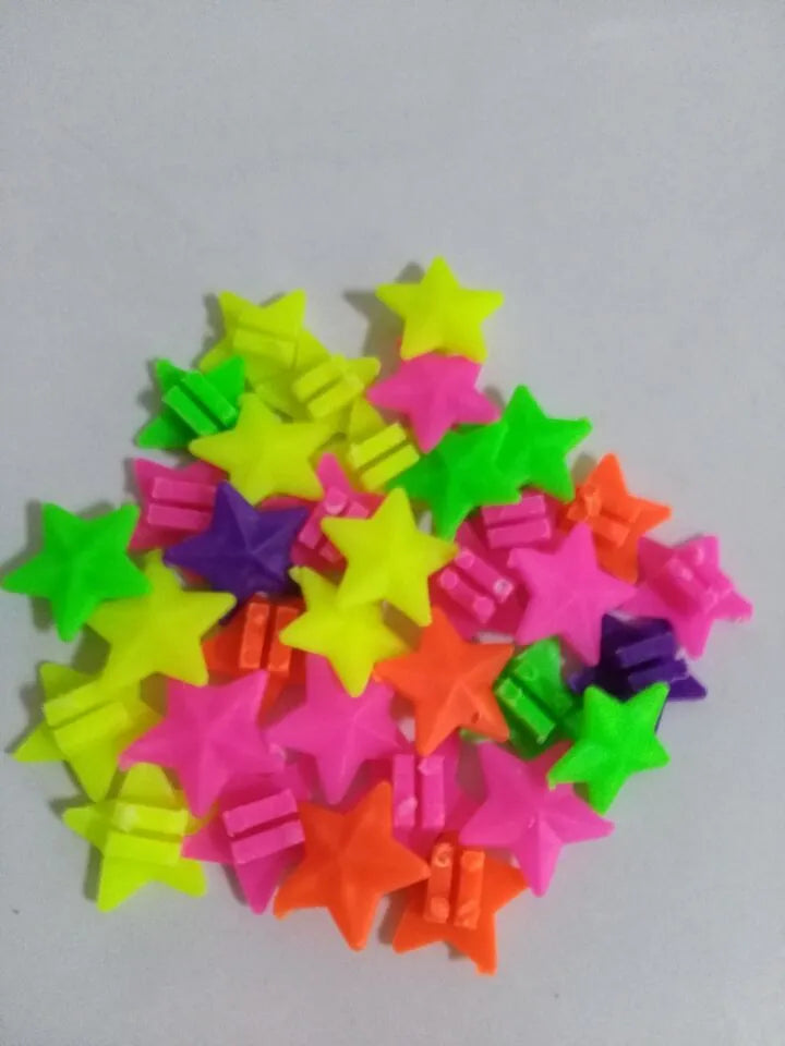 Children's bicycle decoration set with about 35 mixed-colour plastic and resin pieces for outdoor cycling