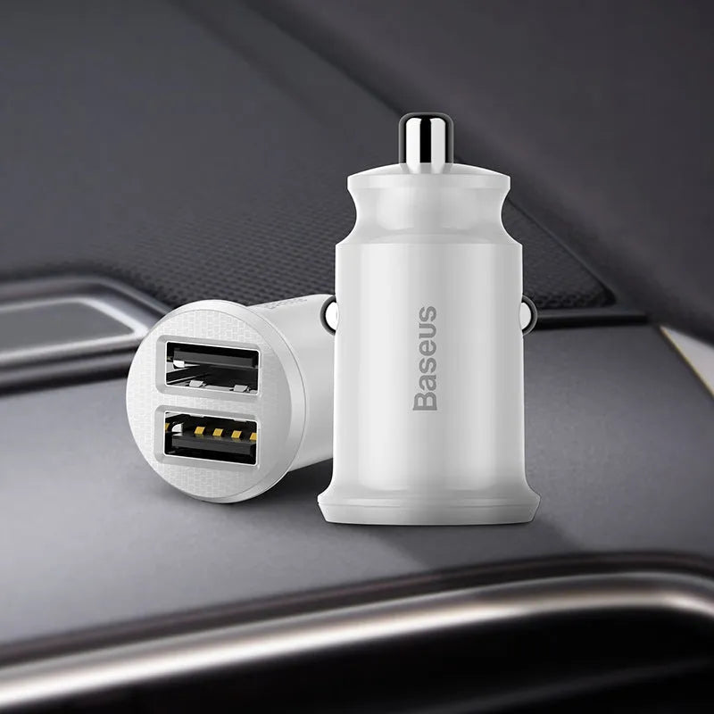 Millet car charger with USB interface and indication function in black colour