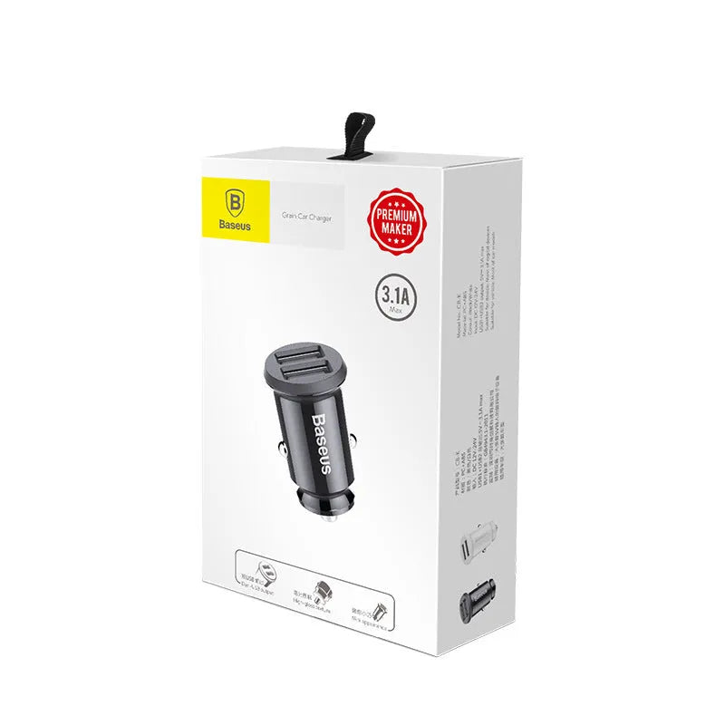 Millet car charger with USB interface and indication function in black colour