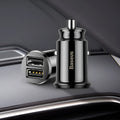 Millet car charger with USB interface and indication function in black colour