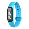 Electronic ultrasonic mosquito repellent bracelet watch-style device in black, white, blue, and pink colours
