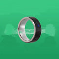 Smart Bluetooth ring wearable device in black, compatible with iPhone and Android, with page turning and music control features