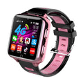 A children's smartwatch with a colourful screen on a silicone sport strap, showing Bluetooth calling and sports learning icons.