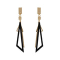 Triangle shaped alloy earrings for women in green colour option