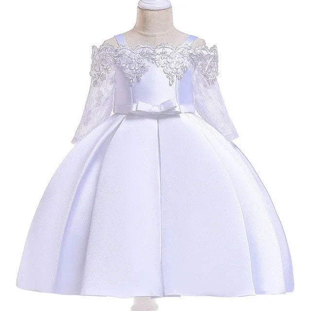 Girls lace dress in polyester fibre fabric available in multiple colours including dark red and pink