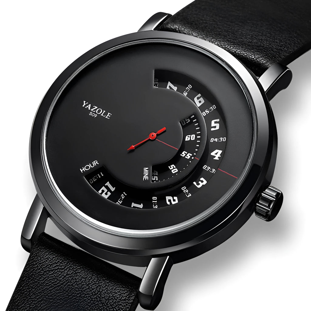 Men's metal case quartz watch with a 4.1cm dial, mineral glass, and a 30m waterproof rating on a 2cm wide strap.