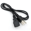 Black American standard three-pin plug AC power cord with 1.2 metre PVC-sheathed cable.