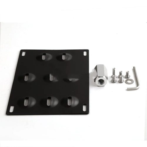Metal car licence plate holder frame measuring 21x10 cm with screws and nuts for vehicle modification