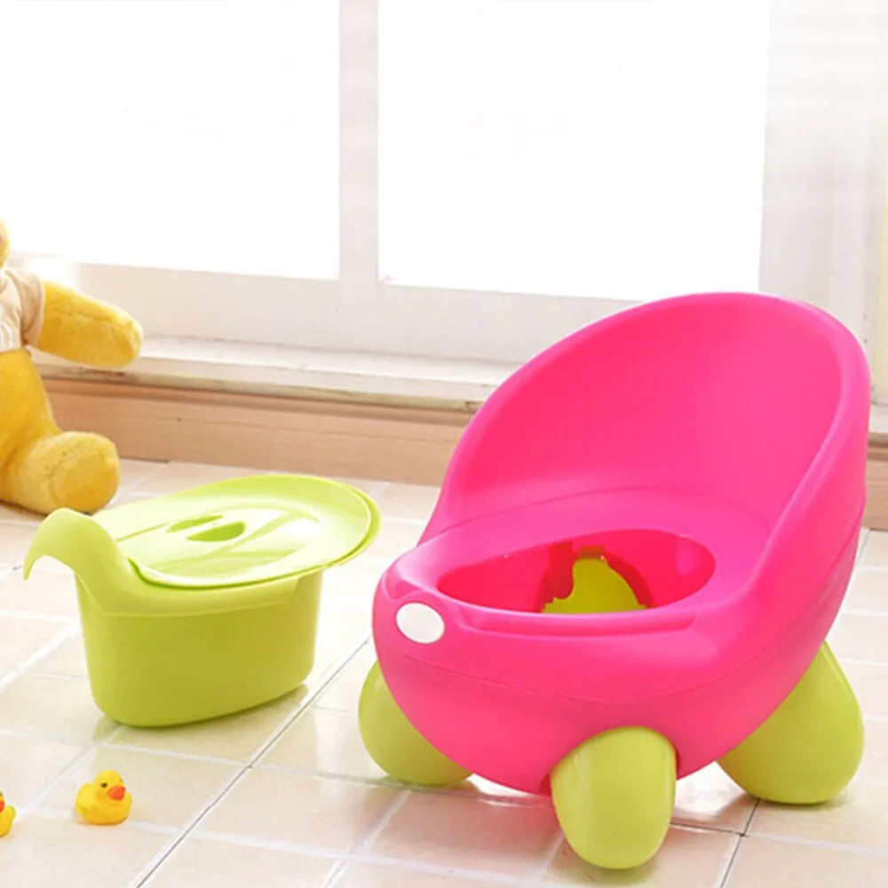 Dandan cartoon-style baby training toilet stool in light blue colour with removable seat.