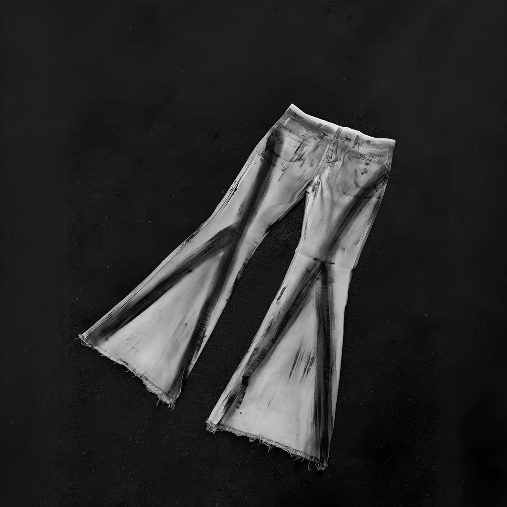 Men's white cotton denim trousers with mid waist and zip fly, basic style, Asian sizes S-3XL