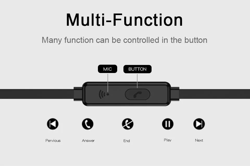 Sport running earbuds with ear hook anti-drop design in black blue colour option