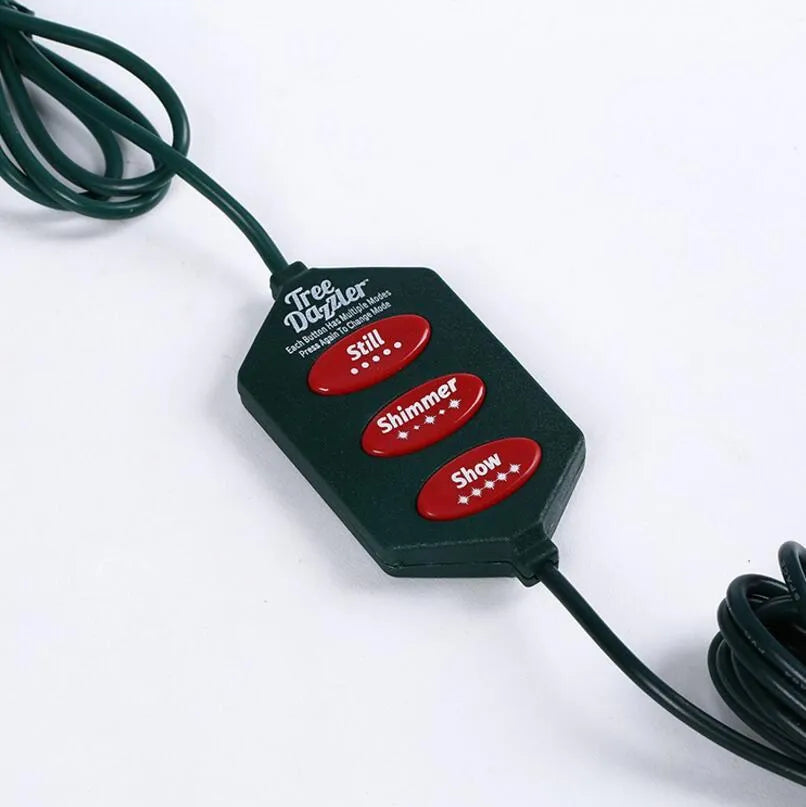 64 LED Christmas tree light string with button control for dimming and colour change, suitable for 1.8 metre trees.