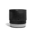 19cm round melamine pet bowl with non-slip rubber ring for cats and dogs, shown in Black, Green, Red, or White.