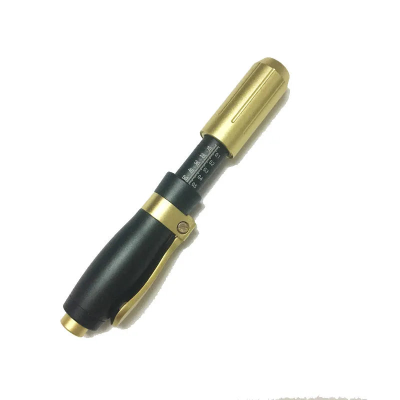 Black needle-free hyaluronic acid pen 16.5cm x 3cm with 0.01ml resolution for mesotherapy skin hydration