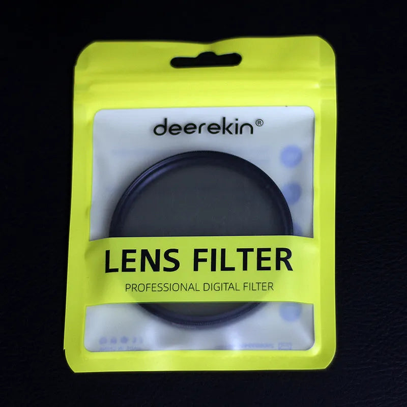ND8 camera filter with slim aviation aluminium frame on a camera lens