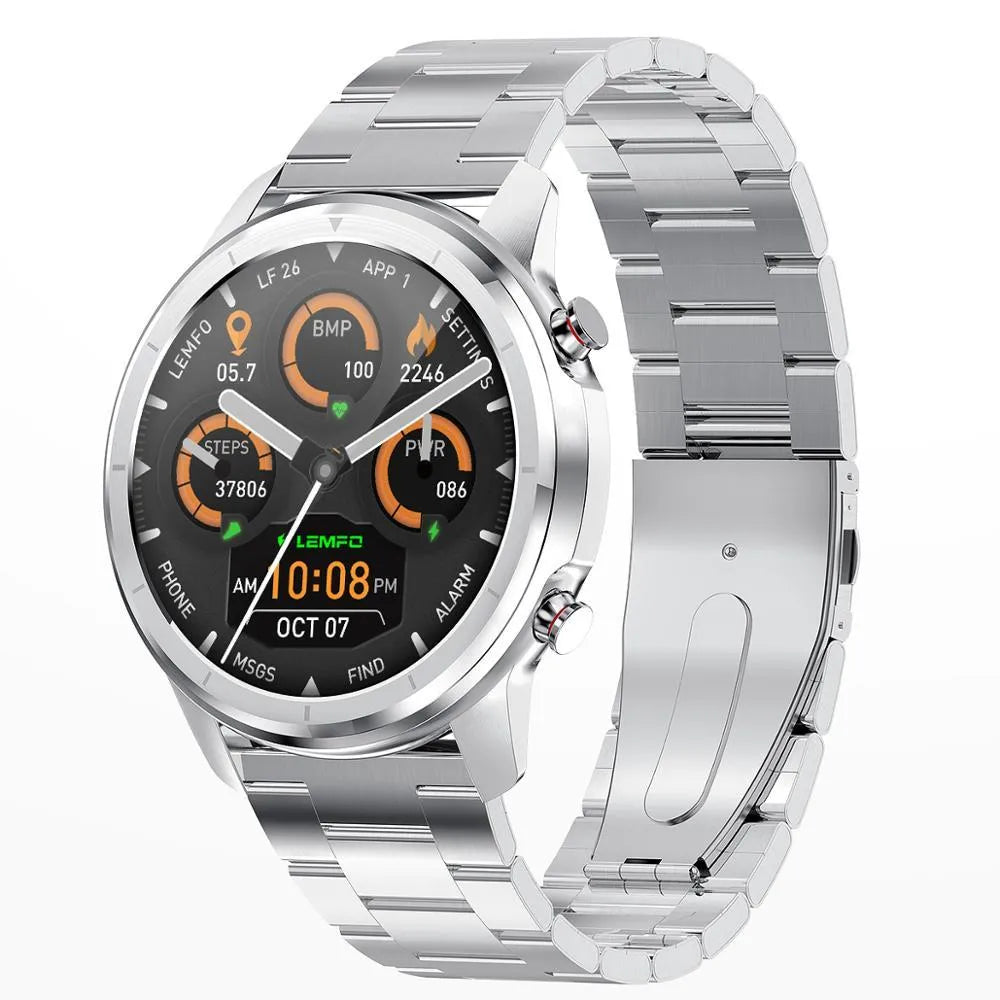 LEMFO LF26 smart bracelet showing 1.3 inch screen with touch and button controls