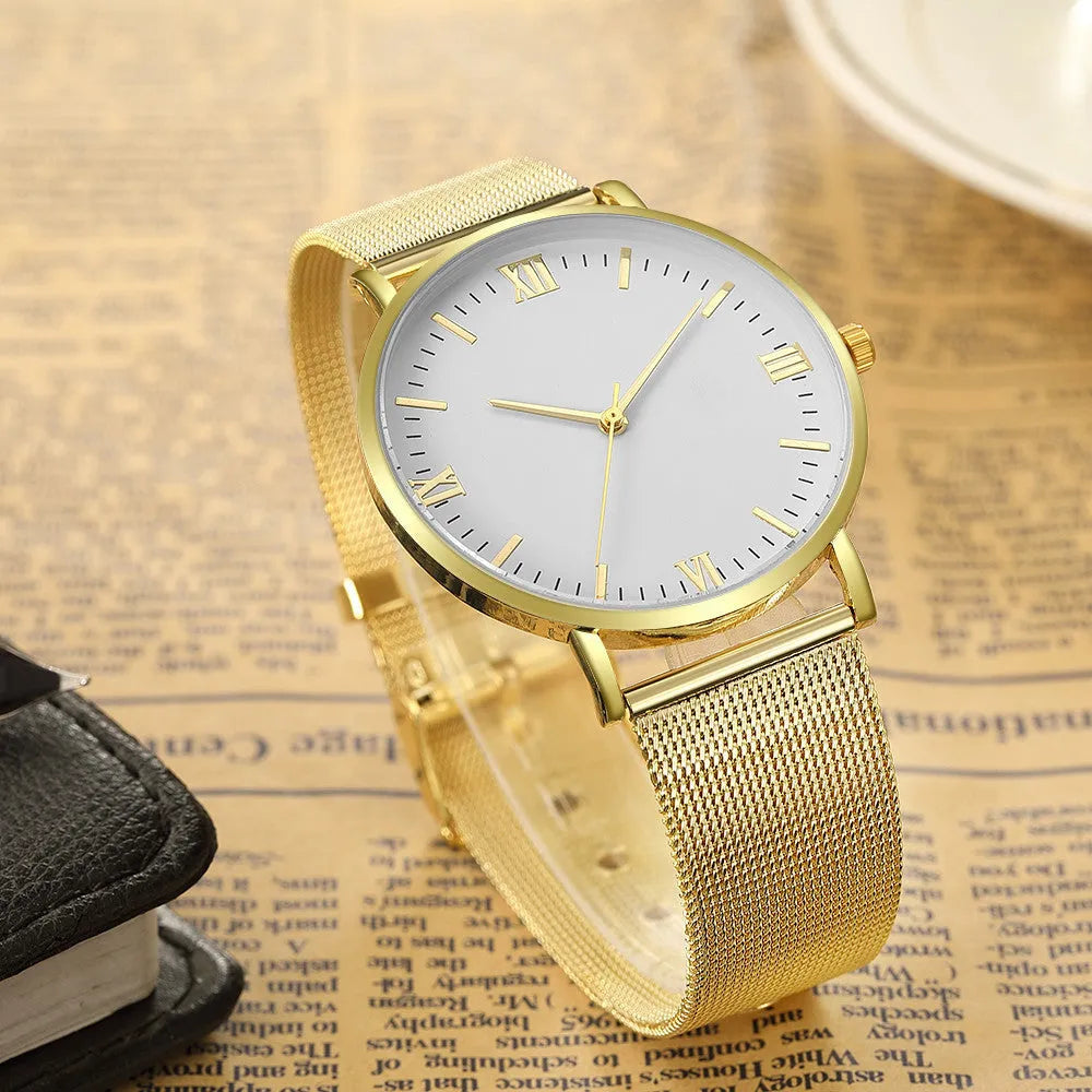 Men's casual quartz watch with round alloy case, mineral glass, pointer and number display, 40mm dial, available in all black